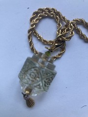 Art Deco Glass vintage Pendant Lucky Charm Talisman Gorgeous Ooak Beauty