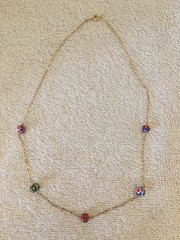 Vintage Millefiori Necklace Marked Gold Filled 12K 1/20 Estate Piece