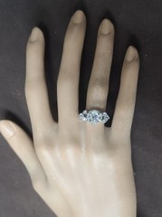 Vintage 14k White Gold Engagement Ring 2.82CT. Natural Round Diamond Circa 1950s