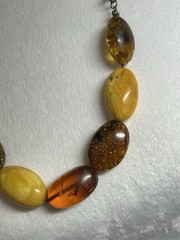 Vintage Baltic Amber Necklace 26” 127g Huge 45mm Beads Butterscotch Cognac