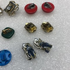 (9 Pairs) Vintage Unmarked Clip On Earrings Gold & Silver Tone (#1014)