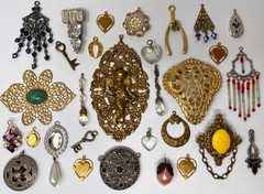 Lot Vtg & Modern Victorian Art Deco Style Pendants Findings Jewelry Craft A1