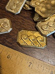 Lot 100 Geometric Bar Shield France Vintage 60s Brass StampingsFindings Jewelry