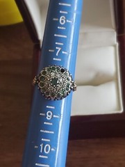 .80 Ct. Super RARE 1800s 14K GOLD EMERALD & ROUGH CUT DIAMOND RING SZ-8 #217