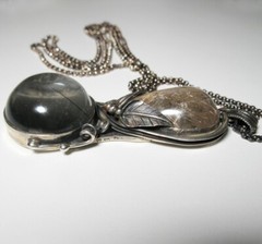 Large Rutilated Quartz Sterling Silver Pendant Necklace