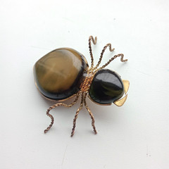 Vintage Spider Brooch Amber Color Resin. Made in the USSR