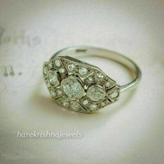 2CT Lab-Created Round Cut Diamond Vintage Bubble Style Ring 14K White Gold Over