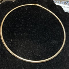 Vintage Gold Tone Omega Chain Choker Necklace 18” Fold Over Clasp