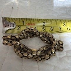 Vintage Antique Novelty Brooch – Filigree Rope Pile Knot – Gold Tone Metal