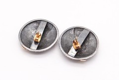 CAROLINE STRIEB 1980 Modernist Sculptural Earrings In 18Kt Gold And 925 Sterling