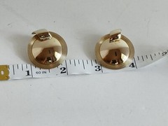 Vintage MARVELLA Gold Tone Clip On Earrings 1″ Round Classic Signed