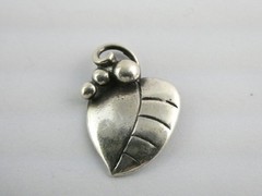 Vintage Sterling Silver Grape Leaf Pendant Numbered 249A 3.4g 24mm Length