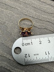 Vintage 14k Yellow Gold 4Ct+ Synthetic Color Change Sapphire Cocktail Ring Sz 7