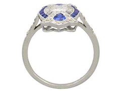 Stunning Antique 1920’s Art Deco 0.91CT Sapphire and 0.68CT White CZ Women Ring