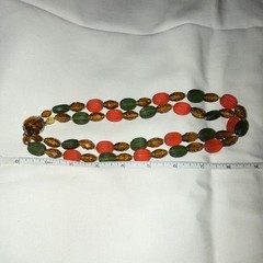 Vintage Mid-Century Double Strand Signed West Germany Lucite Bead Necklace