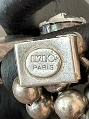 Ikuo Ichimori Paris Bracelet Antique Silver Tone Metal Lg Rhinestone 6″ VTG