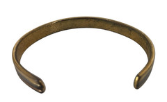Vintage Magnetic 24 K Electroplated Cuff Bracelet Two-tone Marked L- Rd Descp: