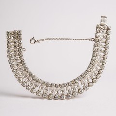 Vintage B David Rhinestone Bracelet Diamante Crystal Prong Set 7in