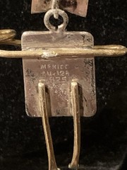 Vtg. Sterling Silver .925 & Brass Mexico Boys 2 1/2 Inch Earrings Some Tarnish