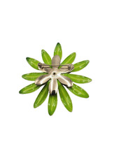 Sarah Coventry Fashion Petals Flower Power Neon Green Enamel Brooch 1968 Mod