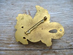 Vintage 1940s Celluloid Winged Hippocampus Seahorse Pegasus Horse Fish Brooch