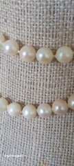 Vtg Cultured Natural Ivory Pearl Individualy Knotted Opera Lenth Pearl Necklace