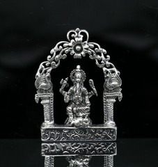 925 pure silver Lord Ganesha statue, figurine, puja article home temple art01