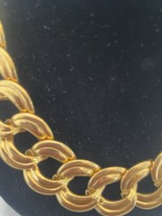 Vintage Gold Tone NAPIER Link Chain Necklace PAT. 4774743 Measures 18.5” CHUNKY