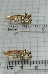 Vintage Original Natural Diamond 0.24 Ct Rose & White Gold Earrings 583 14K