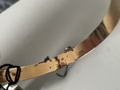 Vintage 18K Gold Plated Sterling Silver Etched Bangle Bracelet – G. Fox & Co