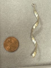 Vintage Twisted Spiral Polished Silver Spring Ring Classic Charm Pendant 6632