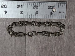 Vintage Silver Tone Chain Link Bracelet Retro Classic Biker Goth Jewelry