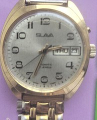 Vintage automatic wristwatch Slava made in USSR Russian watch gold plated