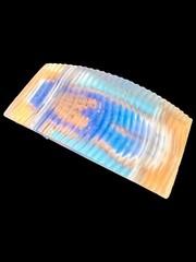 Vintage 1970s 80s Ribbed Colorful Mod Acrylic Pendants Necklace Parts Jewelry