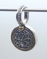 Vintage unique Boho style two tone round shape Pendant charm fashion jewelry