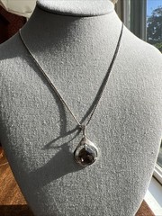 Vintage Sterling Silver & Smoky Quartz Necklace; Made in Israel; Beautiful!