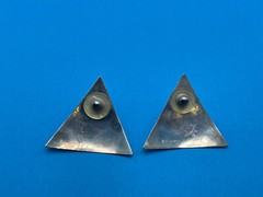 Vintage Barbara Sucherman Sterling Silver Triangle Modernist Earrings 9.6 Grams