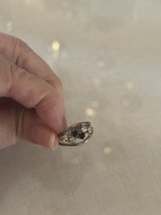 Vintage Sterling Silver Ring With Diamond And Sapphire Stones