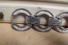 RARE VINTAGE BEN AMUN MODERNIST 7 1/2″ BY 1 1/2″ LINKS ALLOY METAL BRACELET