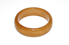 Vintage Bakelite Bangle Bracelet Butterscotch Swirl 3″ round 5/8″ W No Brand EXC