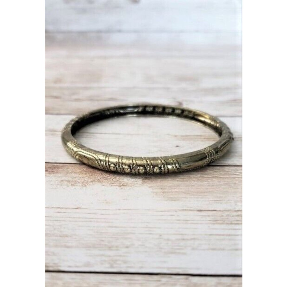 Vintage Bracelet / Bangle Stunning Ornate Brass Tone Bangle