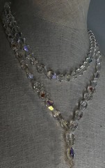 ART DECO Crystal Necklace Lot 2 Hand Strung Brilliant Heirloom Romantic Sparkle