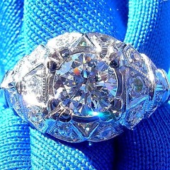 Original EARTH MINED DIAMOND Art Deco Engagement Ring VINTAGE PLATINUM Solitaire