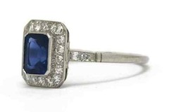 Art Deco Antique 3.80 Ct Natural Sapphire Vintage Engagement Ring 925 Silver