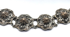 Antique 1900’s Rice Weiner “Estruscana” Panel Bracelet Antique Silver Tone 7″