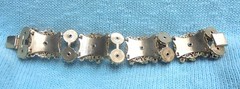 Vintage SELRO SELINI AB Rhinestone Bi Color Pastel Cabochon Bracelet