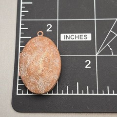 VTG Floral Engraved Oval Locket Pendant 1 5/8″ Copper Alloy Art Nouveau Revival