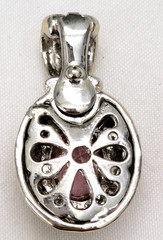 Vintage Crystal CZ Pink Topaz Gold & Silver Tone Detail Earrings & Pendant Set