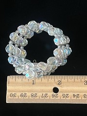 Vintage Aurora Borealis Crystal Expandable Wire Cuff Bracelet