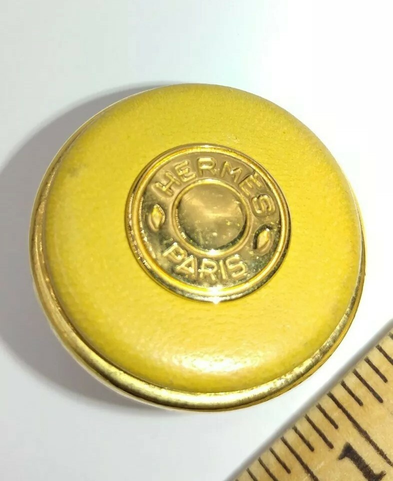 Hermès Gold Sellier Button Button Style Leather Clip-on Earring Replacement